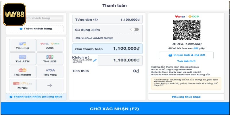 Một vài chú ý trong khi thực hiện phương thức thanh toán Wi88